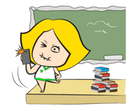 Mischievous Emotions of School Age Girl sticker #15616002