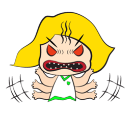 Mischievous Emotions of School Age Girl sticker #15616005