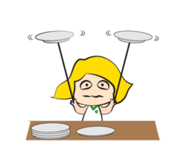 Mischievous Emotions of School Age Girl sticker #15616006