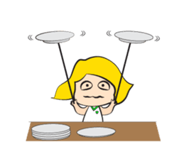 Mischievous Emotions of School Age Girl sticker #15616006