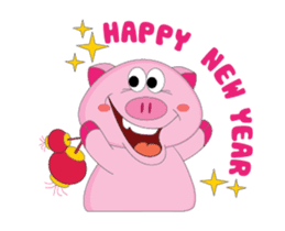 Greetings of The Plump Pink Animated sticker #15617929