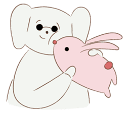 Cotton dog and bunny friend sticker #15618888