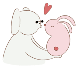Cotton dog and bunny friend sticker #15618889