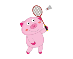 A Plump Pink Loves Sport Animated sticker #15620563