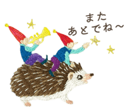 Embroidery of cute animals3 sticker #15623790