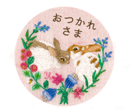 Embroidery of cute animals3 sticker #15623806