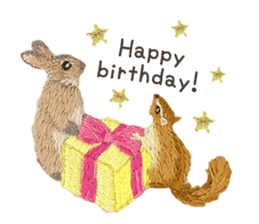 Embroidery of cute animals3 sticker #15623813