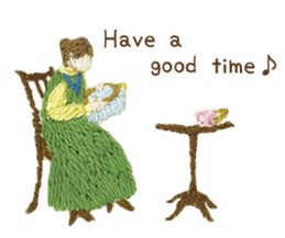 Embroidery of cute animals3 sticker #15623814