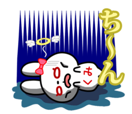 The white rabbit with ribbon for "Kumi" sticker #15625225