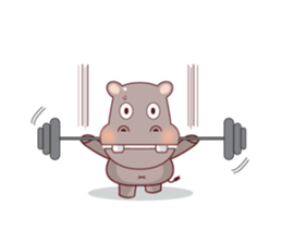 Very Cute Brown Hipopo Animated sticker #15631834