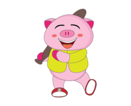 Spot Action of A Plump Pink Animated sticker #15632034