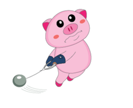 Spot Action of A Plump Pink Animated sticker #15632040