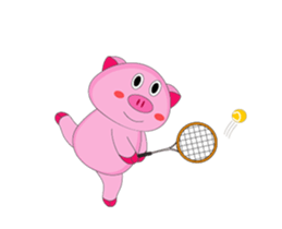 Spot Action of A Plump Pink Animated sticker #15632043