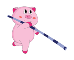 Spot Action of A Plump Pink Animated sticker #15632045