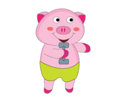 Spot Action of A Plump Pink Animated sticker #15632050