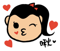 a chubby boy's overlapping sound sticker #15633575