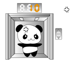Panda and elevator sticker #15633600