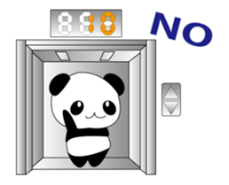 Panda and elevator sticker #15633613