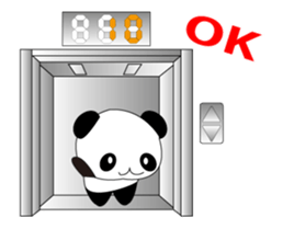 Panda and elevator sticker #15633614