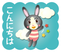 mini black rabbit girl sticker #15637506