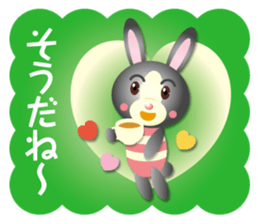 mini black rabbit girl sticker #15637509