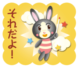 mini black rabbit girl sticker #15637511