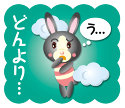 mini black rabbit girl sticker #15637512