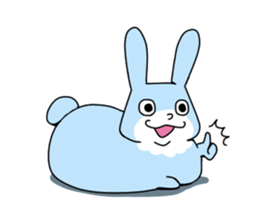 Happy Blue Rabbit sticker #15639394