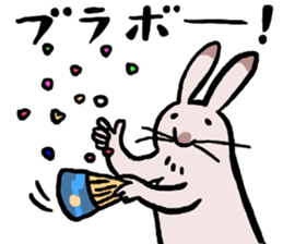 Cheerfully RoseGreyRabbit sticker #15643268