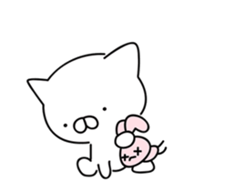 It moves cute! Cat bunny.6nd sticker #15645103