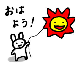 A relaxing white rabbit sticker #15646518