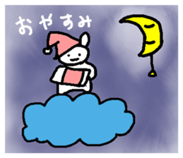 A relaxing white rabbit sticker #15646520