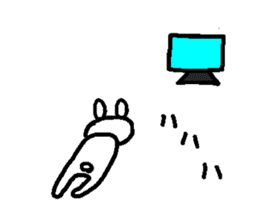 A relaxing white rabbit sticker #15646548