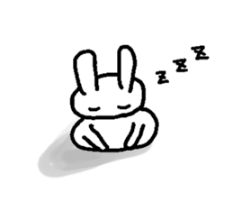 A relaxing white rabbit sticker #15646558