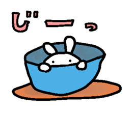 A relaxing white rabbit sticker #15646563