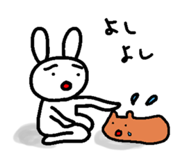 A relaxing white rabbit sticker #15646565