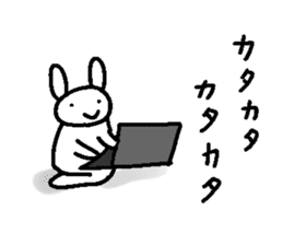 A relaxing white rabbit sticker #15646574