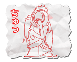 [Move] one-stroke sketch love sticker #15646579