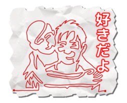 [Move] one-stroke sketch love sticker #15646580