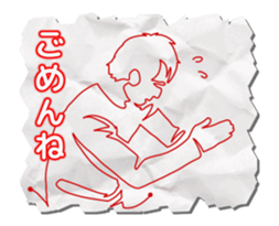 [Move] one-stroke sketch love sticker #15646584