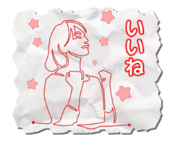 [Move] one-stroke sketch love sticker #15646593