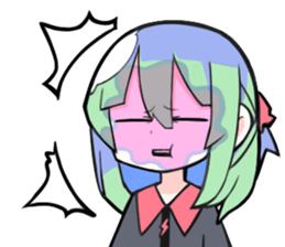 not deeply thinking girl4 sticker #15650287