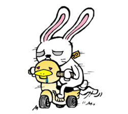 Suffering rabit sticker #15655490