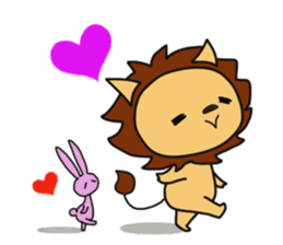 Cute LION & Rabbit STICKER sticker #15667154