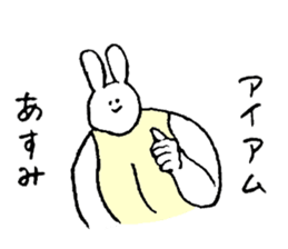 Rabbit in turtle shell's name is Asumi sticker #15667745