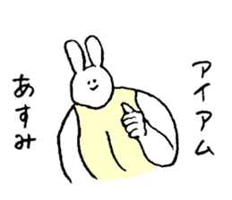 Rabbit in turtle shell's name is Asumi sticker #15667745