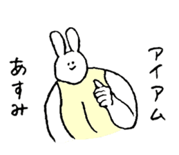 Rabbit in turtle shell's name is Asumi sticker #15667745