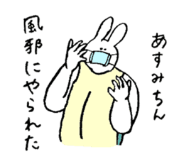 Rabbit in turtle shell's name is Asumi sticker #15667747