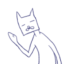 Cat of a square face sticker #15667994