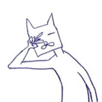 Cat of a square face sticker #15667997